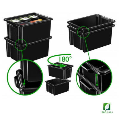 Caja Almacenaje Sostenible 32 litros Apilable