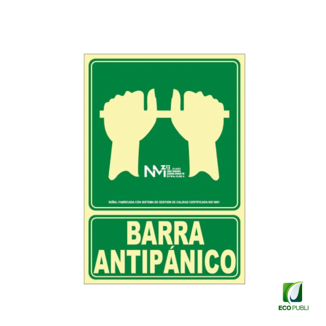 Señal de Seguridad Barra Antipánico 224X300 mm