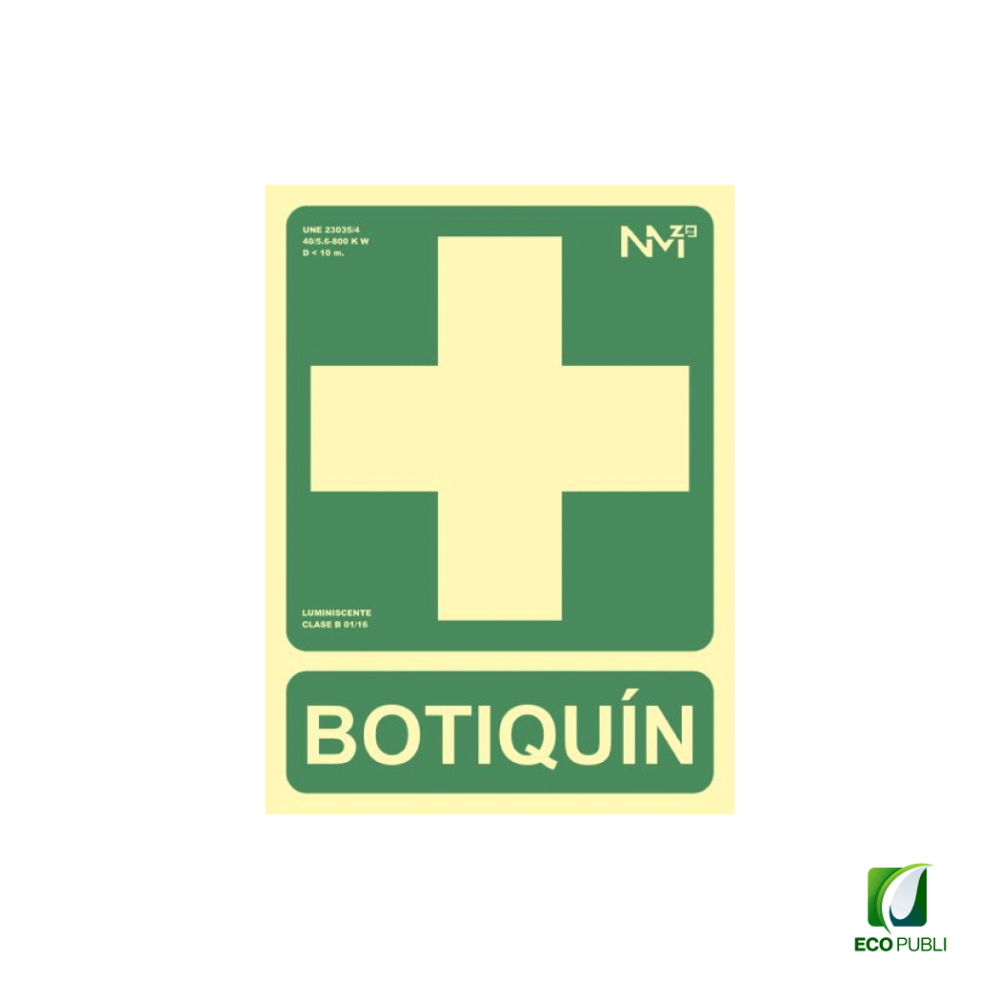 Señal de Seguridad Botiquín 224X300 mm
