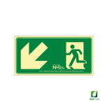 Señal de Seguridad Evacuar Escalera abajo Izquierda 320X160 mm