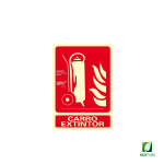 Señal de Incendio Carro Extintor 210X300 mm