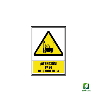 Señal de Aviso Atención Paso de Carretilla 210X297 mm