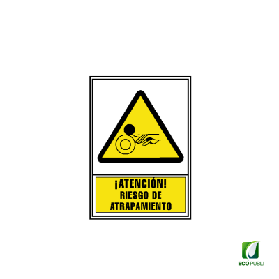 Señal de Aviso Atención Riesgo de Atrapamiento 210X297 mm