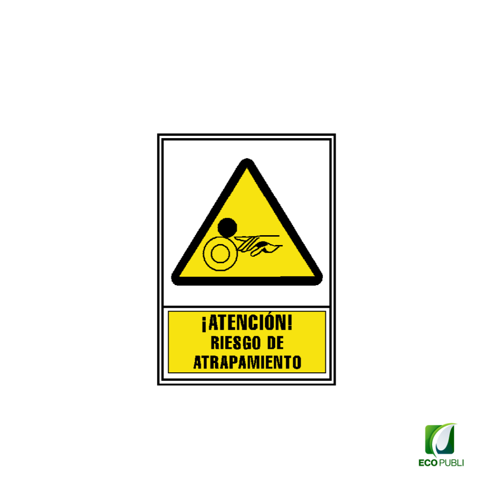 Señal de Aviso Atención Riesgo de Atrapamiento 210X297 mm