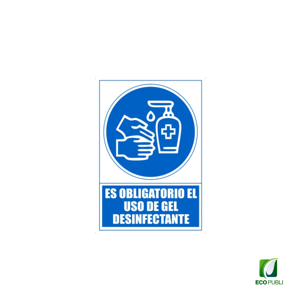 Señal de Obligación de Uso de Gel Desinfectante 210X297 mm.
