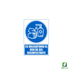Señal de Obligación de Uso de Gel Desinfectante 210X297 mm.
