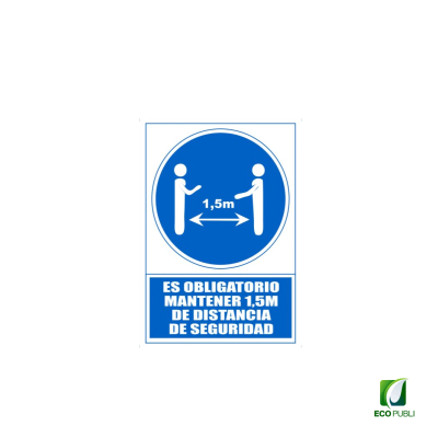 Obligación de Mantener Distancia 150 cm de Seguridad 210X297 mm