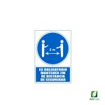 Señal Obligación de Mantener Distancia 200 cm de Seguridad 210X297 mm