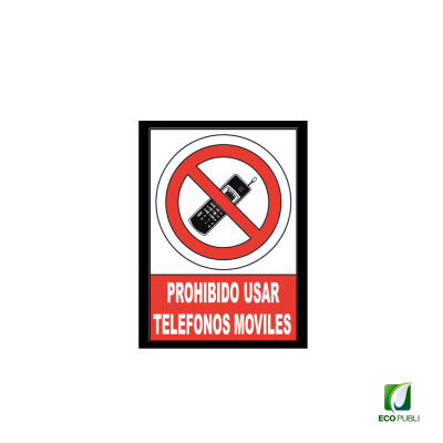 Señal Prohibido Usar Teléfonos Móviles 210X297 mm