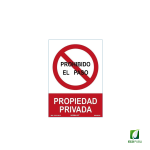 Señal Prohibido el Paso Propiedad Privada 210X297 mm