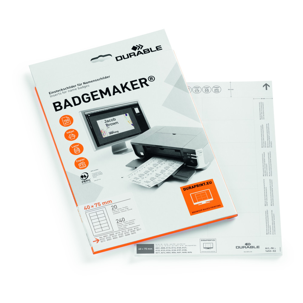 Etiquetas BADGEMAKER 40x75 mm Blancas