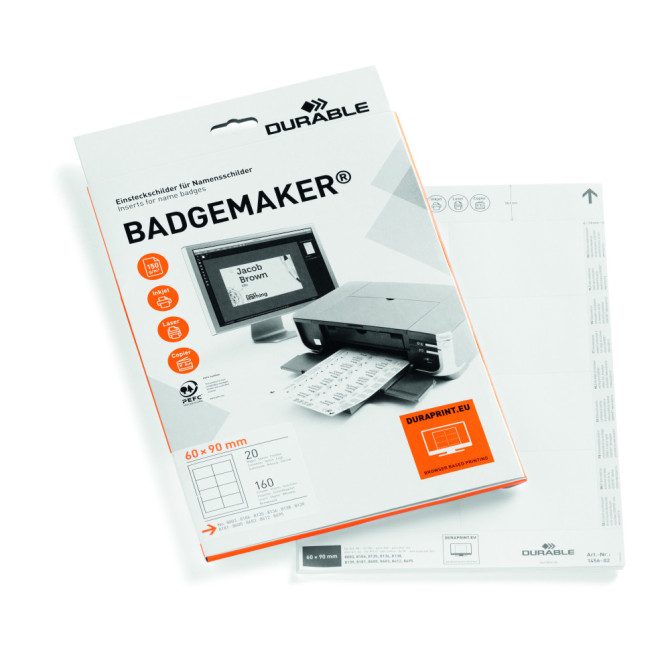Etiquetas BADGEMAKER 60x90 mm Blancas