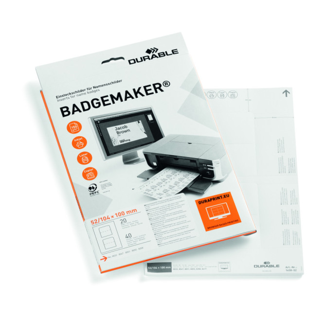 Etiquetas BADGEMAKER 52x100 mm Blancas