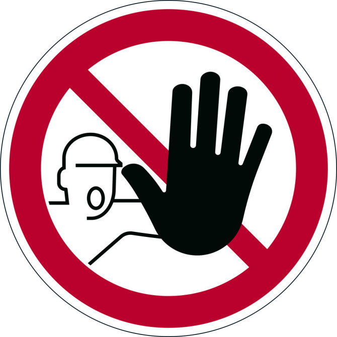 Adhesivo Prohibición ENTRADA PROHIBIDA Diámetro 430mm Rojo