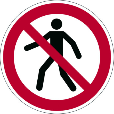 Adhesivo Prohibición PROHIBIDO PEATONES Diámetro 430mm Rojo