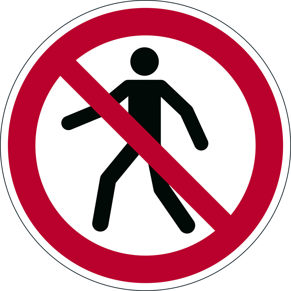Adhesivo Prohibición PROHIBIDO PEATONES Diámetro 430mm Rojo