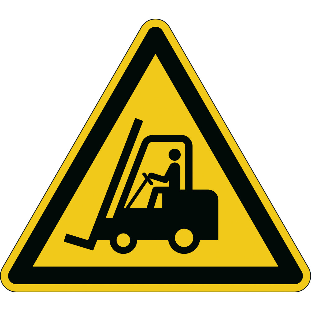 Adhesivo seguridad PRECAUCIÓN CARRETILLA ELEVADORA 430x430mm Amarillo