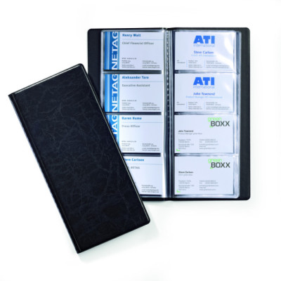 Álbum Tarjetero VISIFIX 192 Aaspecto Cuero Negro