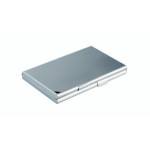 1 Ud Tarjetero Aluminio BUSINESS CARD BOX Duo Metálico Plateado.