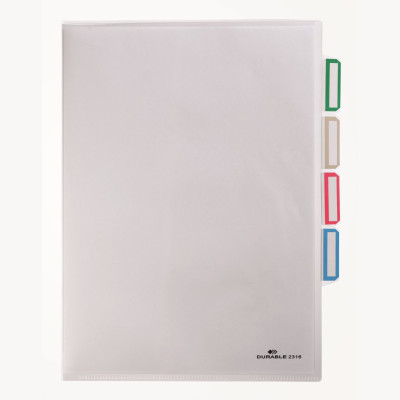 5 Uds Funda Clasificadora 3 Divisores A4 Transparente. Ecopubli