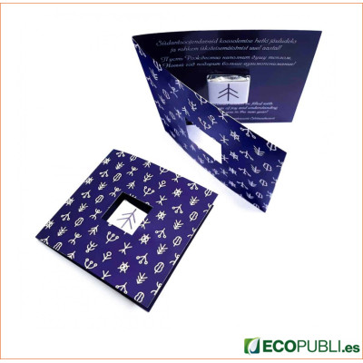 Tarjeta Doble con Chocolatina y Ventana 5gr. Ecopubli.