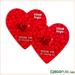 Tarjeta Corazón y Chocolatina Corazón Oro Rojo 5gr. Ecopubli.