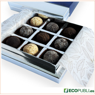Caja Personalizada de Trufas Francesas PREMIUM 9. Ecopubli