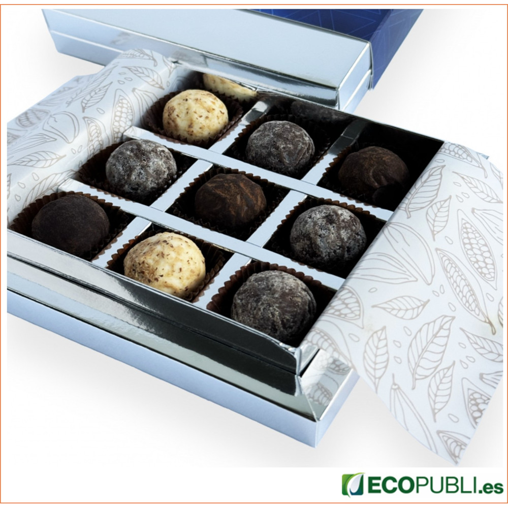 Caja Personalizada de Trufas Francesas PREMIUM 9. Ecopubli