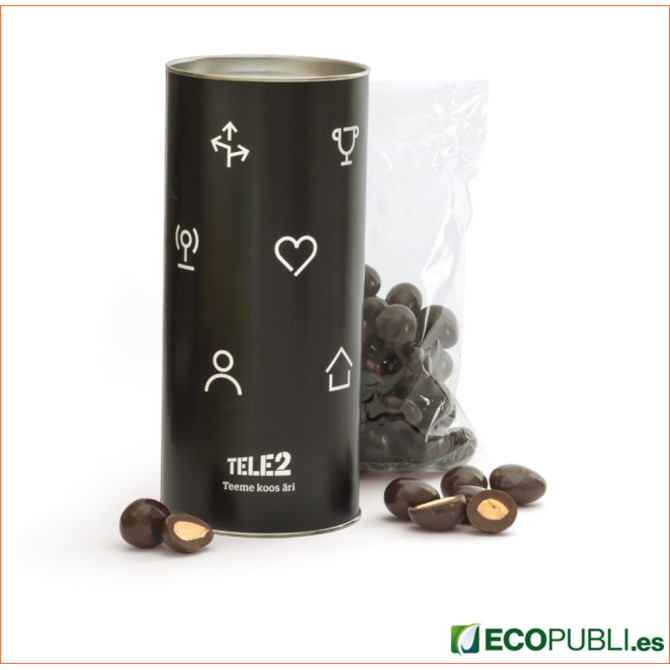Tubo Max Personalizado Frutos Secos Revestidos de Chocolate.