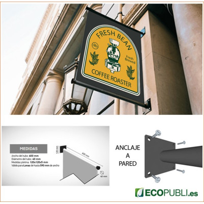 Soporte Banderola de Pared Ecopubli