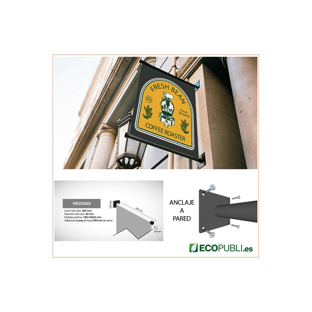 Soporte Banderola de Pared Ecopubli