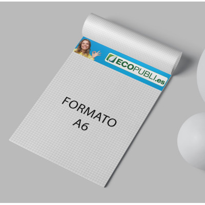 Bloc Encolado A6 Impreso a Una Cara