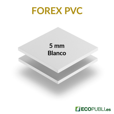 Panel Forex PVC Grosor 5 mm. Garantía Ecopubli.