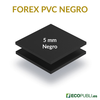 Panel Forex PVC Grosor 5 mm Negro. Garantía Ecopubli.